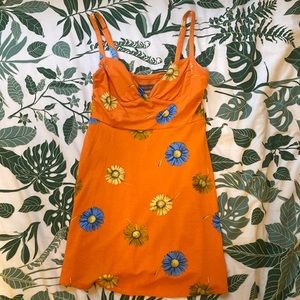 Urban Outfitters Floral Orange Minidress